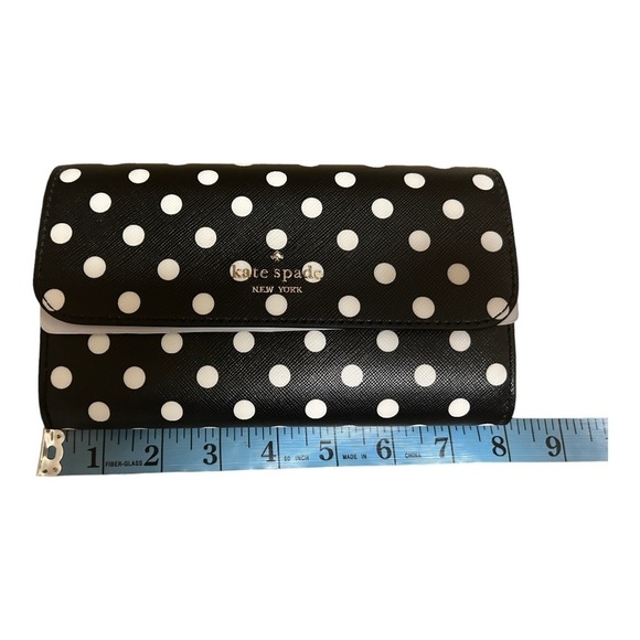 Kate spade Cheers Boxed Medium Phone Wristlet black/white polka dots - Picture 8 of 16
